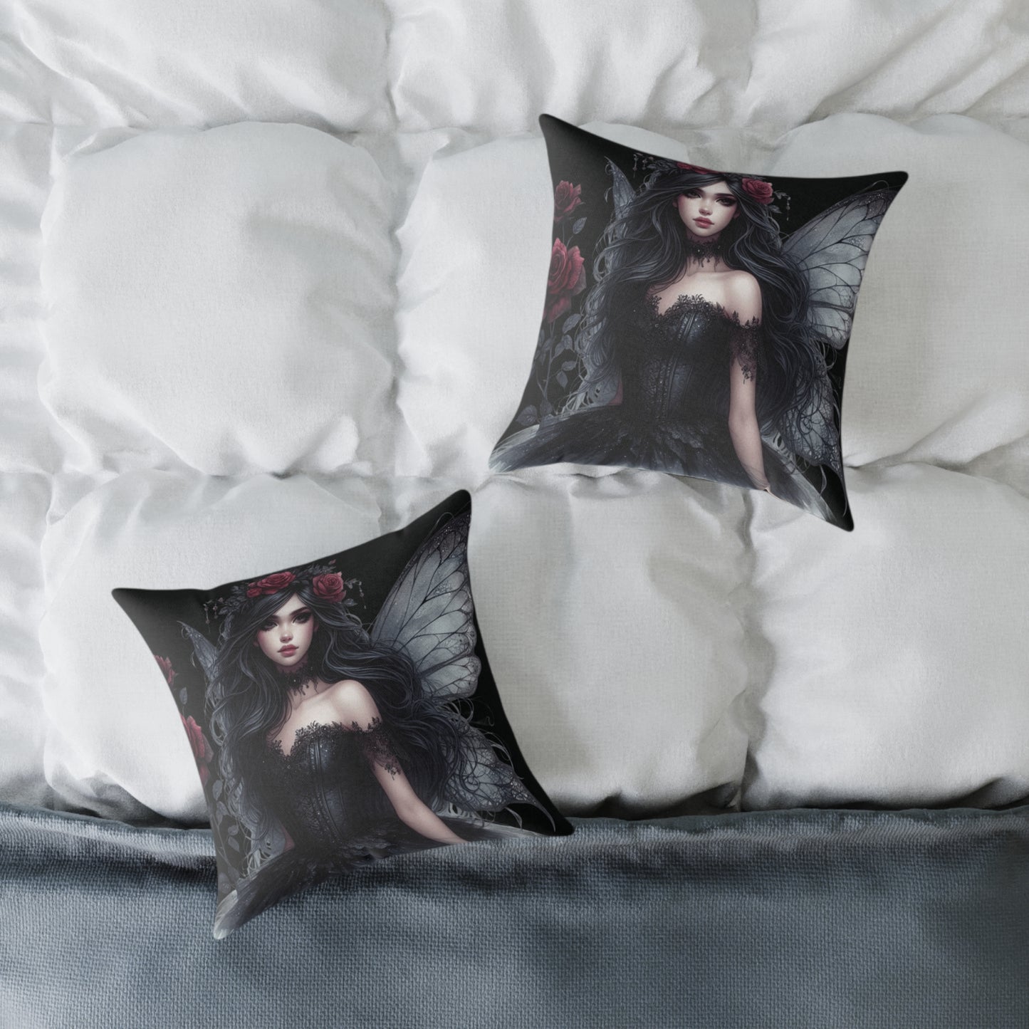 Gothic Fairy Square Throw Pillow