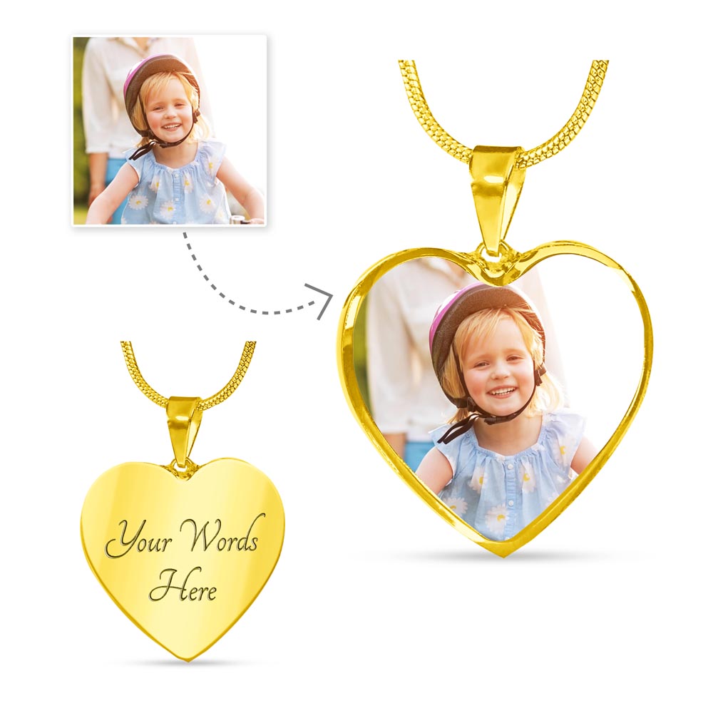 Custom Made Heart Necklace With Engraving